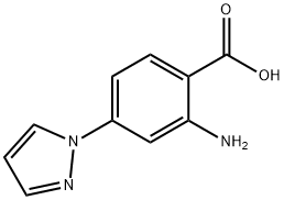 2-Amino-4-(1H-pyrazol-1-yl)benzoic Acid Struktur