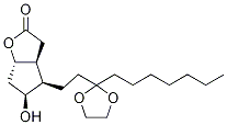 (3aR,4R,5R,6aS)-4-[3-(Ethyleneketal)decanyl]hexahydro-5-hydroxy-2H-cyclopenta[b]furan-2-one Struktur