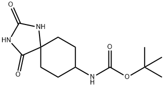 tert-Butyl (2,4-dioxo-1,3-diazaspiro-[4.5]dec-8-yl)carbamate Structure