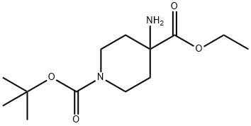 1,4-Piperidinedicarboxylic acid, 4-aMino-, 1-(1,1-diMethylethyl) 4-ethyl ester Struktur