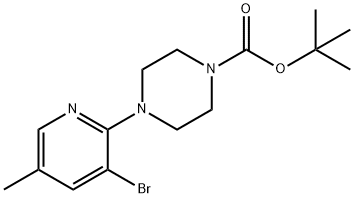 tert-Butyl 4-(3-bromo-5-methylpyridin-2-yl)piperazine-1-carboxylate Struktur