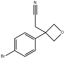 2-(3-(4-broMophenyl)oxetan-3-yl)acetonitrile Struktur