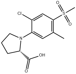 1-[2-CHLORO-5-METHYL-4-(METHYLSULFONYL)PHENYL]-PYRROLIDINE-2-CARBOXYLIC ACID Struktur