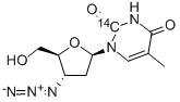 3'-AZIDO-3'-DEOXYTHYMIDINE-2-14C Struktur