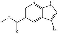 1H-Pyrrolo[2,3-b]pyridine-5-carboxylic acid, 3-bromo-, methyl ester Struktur