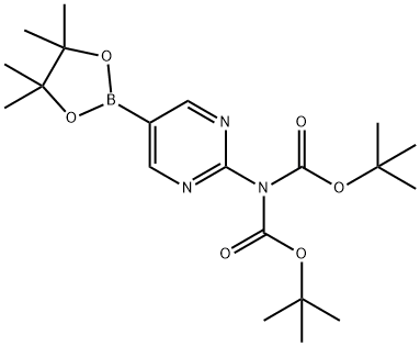 2-(N,N-BisBOC-Amino)pyrimidine-5-boronic acid, pinacol ester Struktur