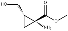 Cyclopropanecarboxylic acid, 1-amino-2-(hydroxymethyl)-, methyl ester, Struktur