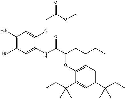 [5-Amino-2-[2-(2,4-di-tert-pentylphenoxy)hexanoylamino]-4-hydroxyphenoxy]acetic acid methyl ester Struktur