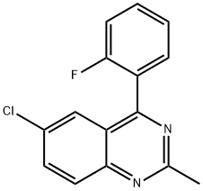 6-Chloro-2-methyl-4-(2-fluorophenyl)quinazoline  Struktur