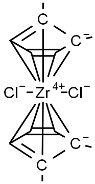 Bis-(1,2-dimethylcyclopentadienyl)-zirconium dichloride Struktur