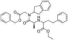 N-[(2,3-Dihydro-1H-inden)-2-yl]-N-[N-[1-(ethoxycarbonyl)-3-phenylpropyl]-L-alanyl]glycine phenylmethyl ester Struktur