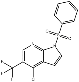 4-Chloro-1-(phenylsulfonyl)-5-(trifluoromethyl)-1H-pyrrolo[2,3-b]pyridine Struktur