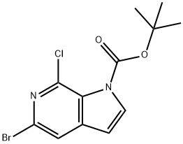 tert-Butyl 5-bromo-7-chloro-1H-pyrrolo-[2,3-c]pyridine-1-carboxylate Struktur