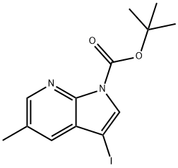 tert-Butyl 3-iodo-5-methyl-1H-pyrrolo-[2,3-b]pyridine-1-carboxylate Struktur