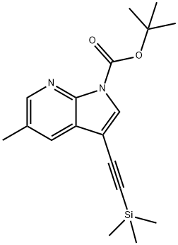 tert-Butyl 5-methyl-3-((trimethylsilyl)ethynyl)-1H-pyrrolo[2,3-b]pyridine-1-carboxylate Struktur