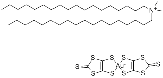 DIMETHYLDIOCTADECYLAMMONIUM BIS(1,3-DITHIOLE-2-THIONE-4,5-DITHIOLATO)AURATE(III) Struktur