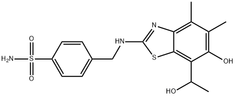 Benzenesulfonamide,  4-[[[6-hydroxy-7-(1-hydroxyethyl)-4,5-dimethyl-2-benzothiazolyl]amino]methyl]- Struktur