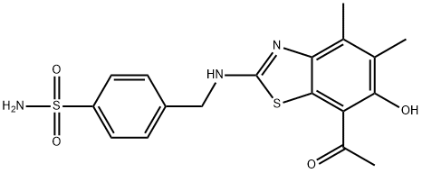 Benzenesulfonamide,  4-[[(7-acetyl-6-hydroxy-4,5-dimethyl-2-benzothiazolyl)amino]methyl]- Struktur