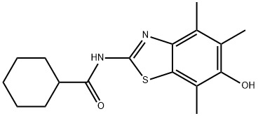 Cyclohexanecarboxamide,  N-(6-hydroxy-4,5,7-trimethyl-2-benzothiazolyl)- Struktur