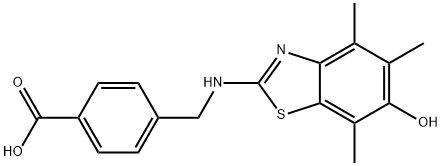 Benzoic  acid,  4-[[(6-hydroxy-4,5,7-trimethyl-2-benzothiazolyl)amino]methyl]- Struktur