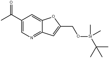 1-(2-((tert-Butyldimethylsilyloxy)methyl)-furo[3,2-b]pyridin-6-yl)ethanone Struktur