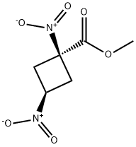 Cyclobutanecarboxylic acid, 1,3-dinitro-, methyl ester, trans- (9CI) Struktur