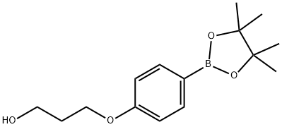 3-[4-(Tetramethyl-1,3,2-dioxaborolan-2-yl)phenoxy]propan-1-ol Struktur