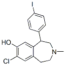 7-chloro-8-hydroxy-1-(4'-iodophenyl)-3-methyl-2,3,4,5-tetrahydro-1H-3-benzazepine Struktur