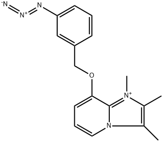 8-(3-azidophenylmethoxy)-1,2,3-trimethylimidazol(1,2-a)pyridinium Struktur