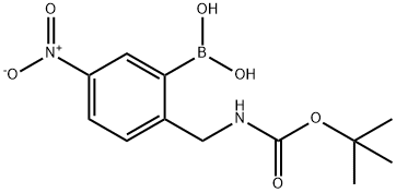 2-(BOC-AMinoMethyl)-5-nitrophenylboronic acid Struktur