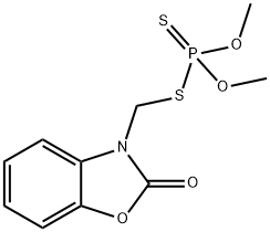 Dithiophosphoric acid O,O-dimethyl S-[(2-oxo-3(2H)-benzoxazolyl)methyl] ester Struktur