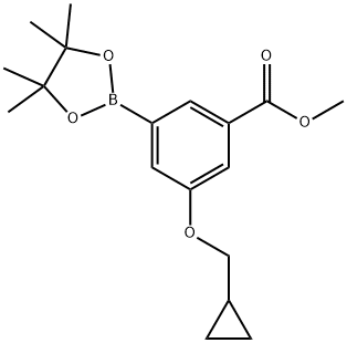 Methyl 3-(cyclopropylmethoxy)-5-(4,4,5,5-tetramethyl-1,3,2-dioxaborolan-2-yl)benzoate Struktur