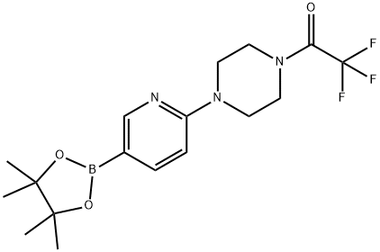 2,2,2-Trifluoro-1-(4-(5-(4,4,5,5-tetramethyl-1,3,2-dioxaborolan-2-yl)pyridin-2-yl)piperazin-1-yl)eth96% Struktur