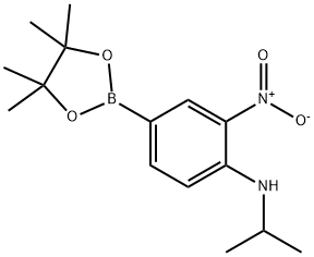 N-Isopropyl-2-nitro-4-(4,4,5,5-tetramethyl-1,3,2-dioxaborolan-2-yl)aniline Struktur