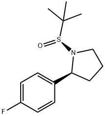 (S)-1-((S)-tert-butylsulfinyl)-2-(4-fluorophenyl)pyrrolidine Struktur