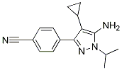 4-[5-aMino-4-cyclopropyl-1-(propan-2-yl)-1H-
pyrazol-3-yl]benzonitrile Struktur