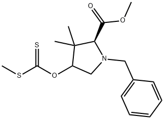 O-[(2S)-3,3-Dimethyl-N-benzyl-proline Methyl Ester] S-Methyl Xanthate Struktur