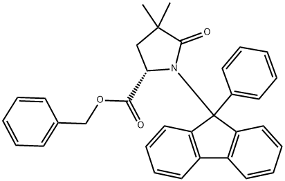 4,4-DiMethyl-5-oxo-1-(9-phenyl-9H-fluoren-9-yl)proline PhenylMethyl Ester Struktur