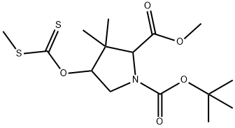 O-[(2S)-3,3-Dimethyl-N-boc-proline Methyl Ester] S-Methyl Xanthate Struktur