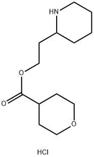 2-(2-Piperidinyl)ethyl tetrahydro-2H-pyran-4-carboxylate hydrochloride Struktur