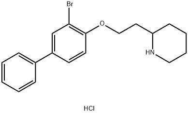 2-{2-[(3-Bromo[1,1'-biphenyl]-4-yl)oxy]-ethyl}piperidine hydrochloride Struktur