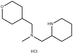 N-Methyl(2-piperidinyl)-N-(tetrahydro-2H-pyran-4-ylmethyl)methanamine dihydrochloride Struktur