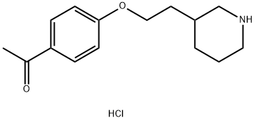 1-{4-[2-(3-Piperidinyl)ethoxy]phenyl}-1-ethanonehydrochloride Struktur