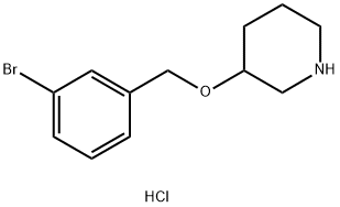 3-[(3-Bromobenzyl)oxy]piperidine hydrochloride Struktur