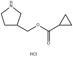 3-Pyrrolidinylmethyl cyclopropanecarboxylatehydrochloride Struktur