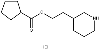 2-(3-Piperidinyl)ethyl cyclopentanecarboxylatehydrochloride Struktur