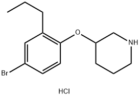 3-(4-Bromo-2-propylphenoxy)piperidinehydrochloride Struktur