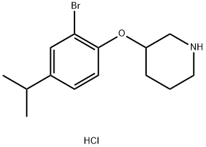 3-(2-Bromo-4-isopropylphenoxy)piperidinehydrochloride Struktur