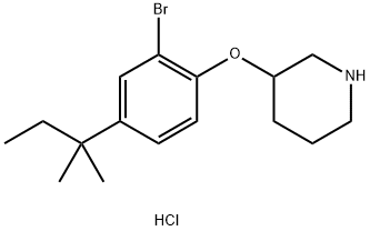 2-Bromo-4-(tert-pentyl)phenyl 3-piperidinyl etherhydrochloride Struktur