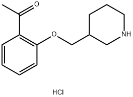 1-[2-(3-Piperidinylmethoxy)phenyl]-1-ethanonehydrochloride Struktur